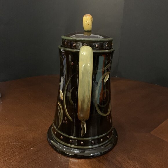 Chocolate Berries Ceramic Coffee Pot by DEMDACO - Hand-Painted, 8.5” Tall - Picture 2 of 7